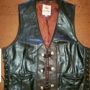 RARE 70s Harley Davidson Patched Rome Leather Vest